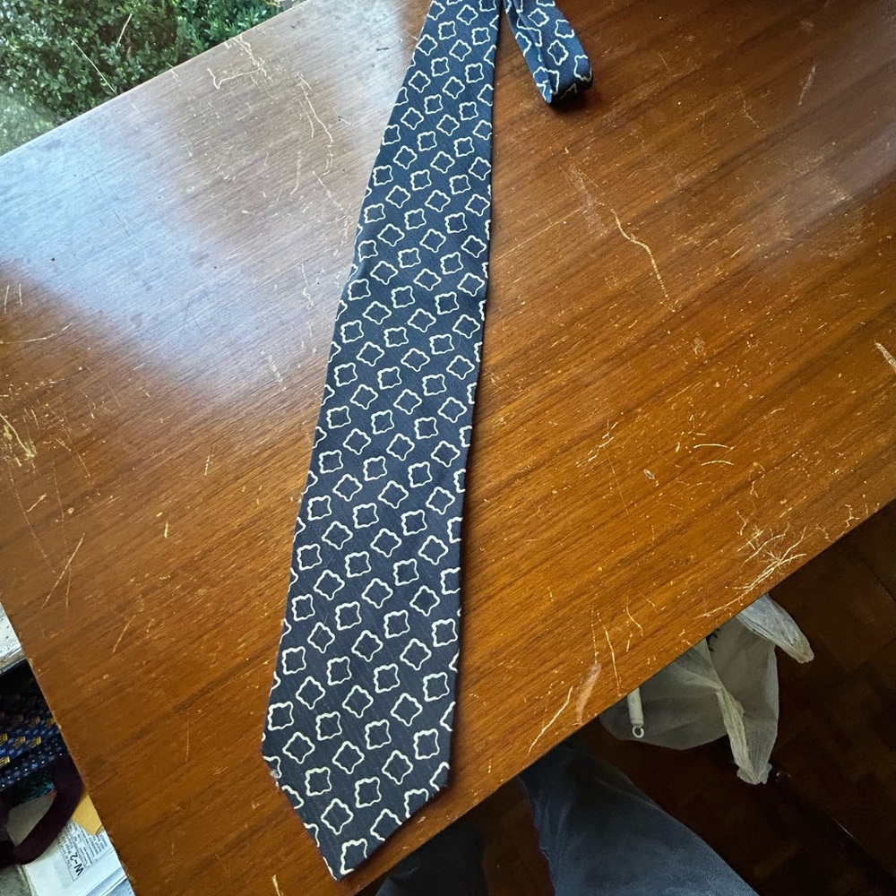 Giorgio Armani Dark Blue Geometric Men's Tie
